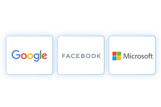 Integrations with Google, Facebook, and Microsoft.