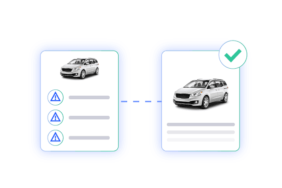 Vehicle data protection showing issues resolved and compliance achieved.